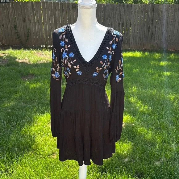 blue dress for baby girl Flower Rain Slit Open Maxi Dress Cocoa / S